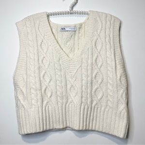 Zara Cable Knit Sweater Vest